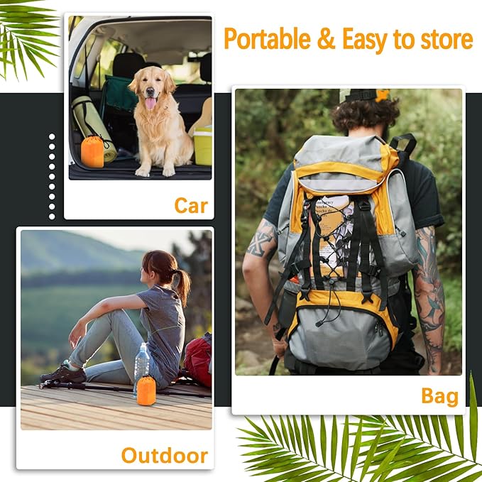 Blcculi 4 Pack Emergency Rain Poncho with Mylar Blanket Liner, Thermal Poncho Survival Blankets,Waterproof Emergency Thermal Blanket for Survival Gear,Camping,Hiking,Outdoor,Heavy Duty (Orange)
