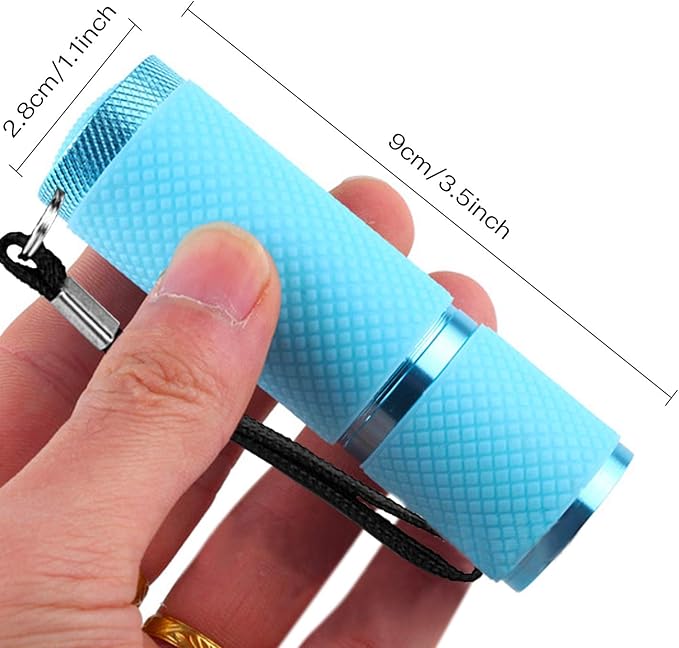 Rocutus LED Flashlight,4 Pack Small Glow Flashlights Mini LED Flashlights Rubber Coated Flashlights with 9 LED Lights,Portable Handy Lights for Camping, Hiking, Indoor,Nail Gel Dryer