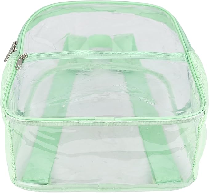 Oraben Clear Backpack for Stadium Events Clear Stadium Backpack 12x6x12 Bag (Nylon Shoulder Straps, Avocado Green)