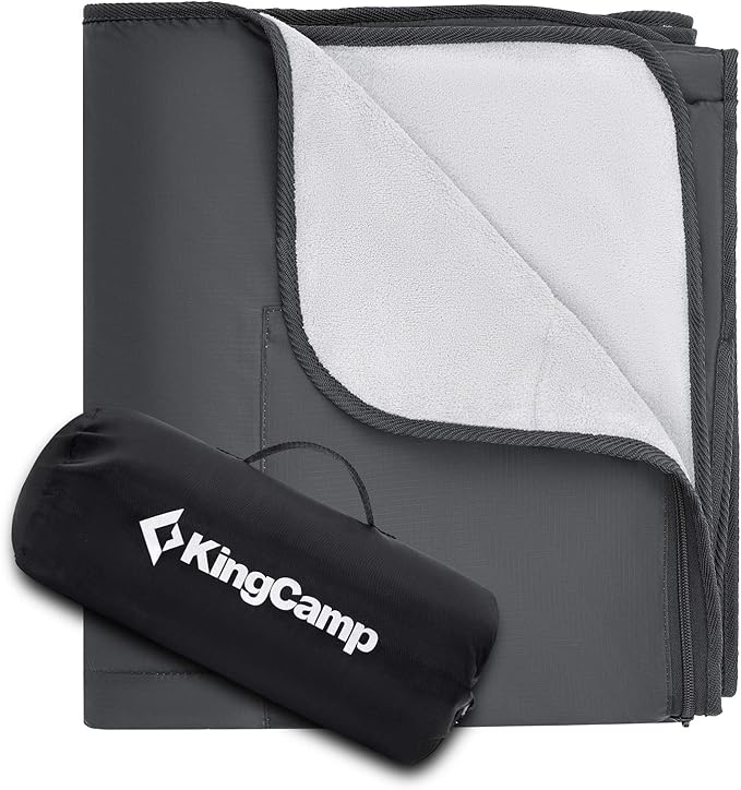 KingCamp Outdoor Blanket Waterproof Stadium Blanket Beach Blanket Sandproof Cold Weather Camping Insulated Blanket for Outdoor Picnic Grass Park Concert Sports Machine Washable Fleece