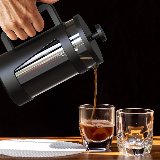 RAINBEAN 21 Oz French Press Coffee Maker, Small Coffee Press, Coffee Brewer With 3 Level Filtration, Perfect for Tea Lovers - 2-4 cups Capacity