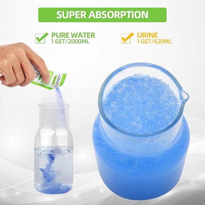 Portable Toilet Powder, Fast-Absorbing Camping Toilet Chemicals, for Camping Outdoor Recreation Portable Toilet Rapidly Biodegradable Eco Poo Gel, Liquid Waste Gelling and Deodorizing Powder