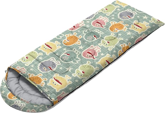 Kids Sleeping Bag for Boys and Girls,Monster Alien Print-Lightweight Warm Portable Outdoor Indoor-Waterproof Cold Weather Resistant Sleeping Bag for Camping Hiking