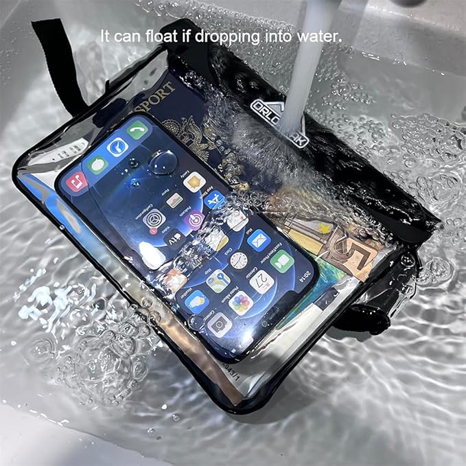 DRLOKPAK Waterproof Waist Bag Pouch Fanny Pack Bum Bag with Secret Holder Keeps Your Phone Kindle Wallet Watch & Valuables Dry - Perfect for Surf Canoe Swim Snorkel Dive Beach Pool(Black)