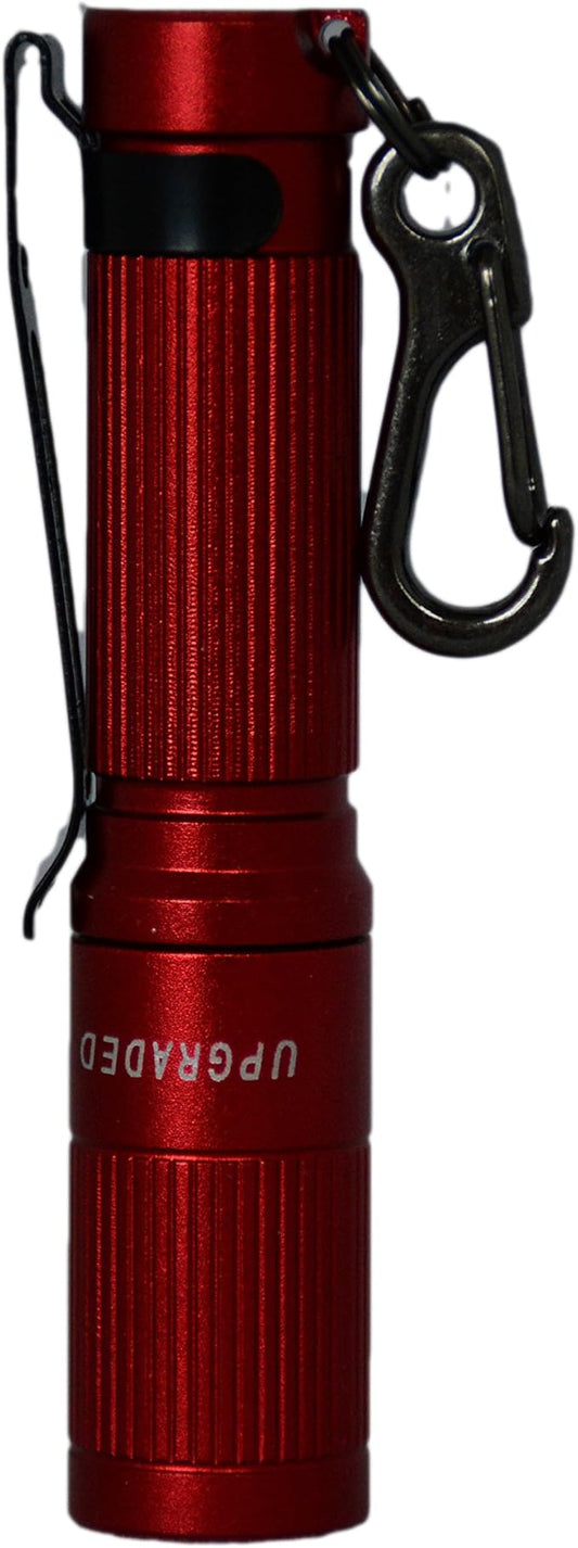 ITP A3 EOS CREE XP-G2 Keychain Flashlight - 150 Lumen with 3 Levels of Output (Low, Medium, High) - LED with Anti-Scratching Lens, 1xAAA Battery Compatible (Included) - Red