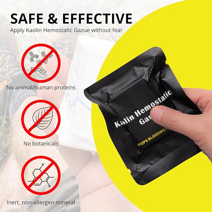 First Aid Advanced Quick Clotting Combat Gauze - Flexible Hemostatic Gauze - to Stop The Bleed kit Faster with Quick Clotting - Survival Kit Supplies - 3" x 12.5' - Pack of 2