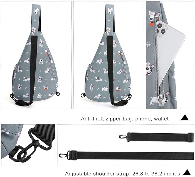 HUA ANGEL Crossbody Sling Bag for Men & Women Lightweight Waterproof Chest Shoulder Bag for Travel Hiking & Everyday Use