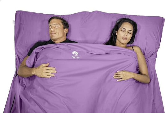 Pike Trail Sleeping Bag Liner – Travel and Camping Sheet, Lightweight and Compact Insert with Full Length Zipper and Guarantee