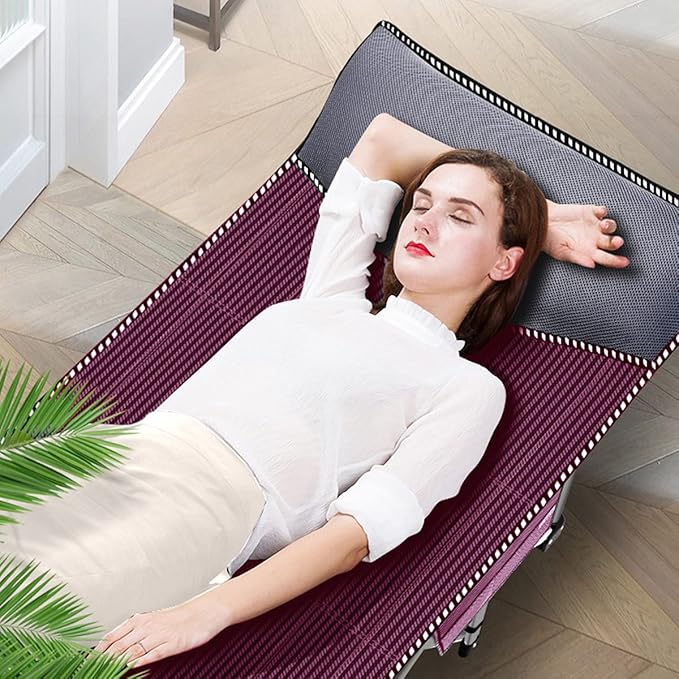 ABORON 2 Pack Folding Camping Cot W/Mat for Adults, Heavy Duty Outdoor Bed with Carry Bag,1200 D Layer Oxford Travel Camp Cots