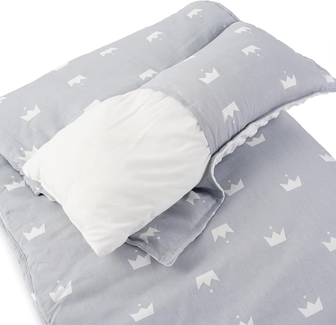 Bunnikins & Clover Toddler Nap Mat with Removable Pillow, Nap Mats for Preschool, Easy Clean Toddler Nap Pad for Kindergarten, Kids Sleeping Bag for Travel Camping