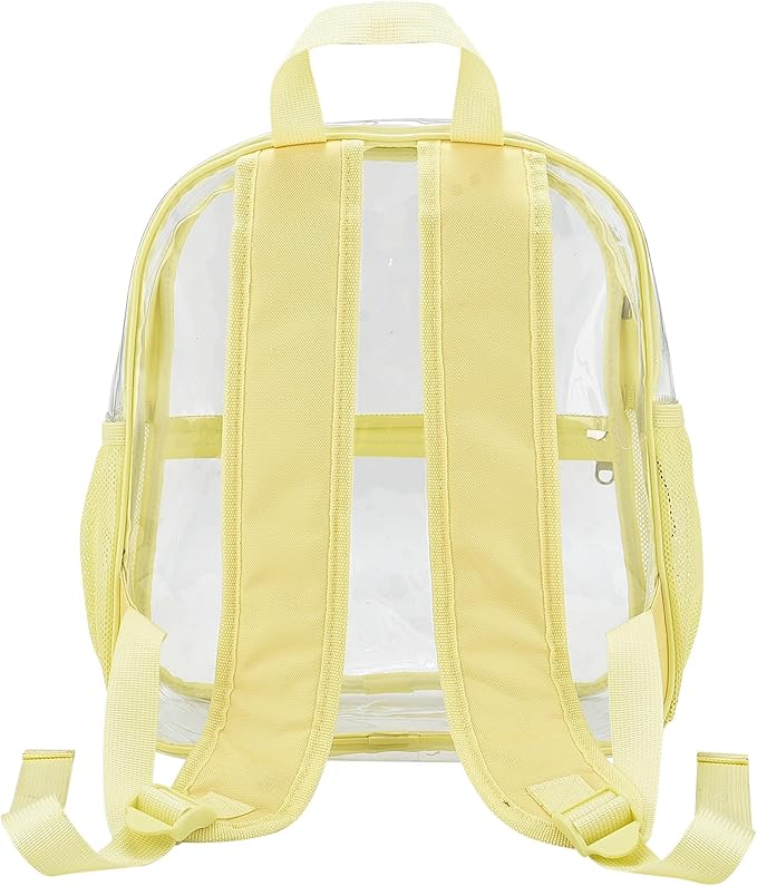 Oraben Clear Backpack for Stadium Events Clear Stadium Backpack 12x6x12 Bag (Enhanced Strap, Yolk Yellow)
