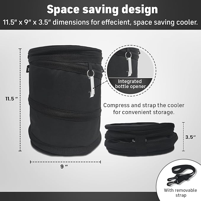 INTHEZONE - Collapsible Pop-Up Golf Cart Cooler Bag - Must-Have Push Cart and Cart Accessories for Men - Golf Necessities - Unique Golf Accessories for Golfers for Men