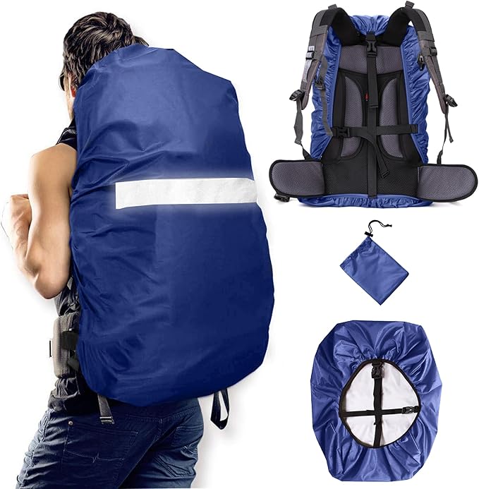 Waterproof Backpack Rain Cover,8000mm Waterproof Level,Upgraded with Reflective,Anti-Slip Cross Buckle Straps,Ultra-Strong Multilayer Structure for Hiking,Biking,Camping,Outdoor, Traveling