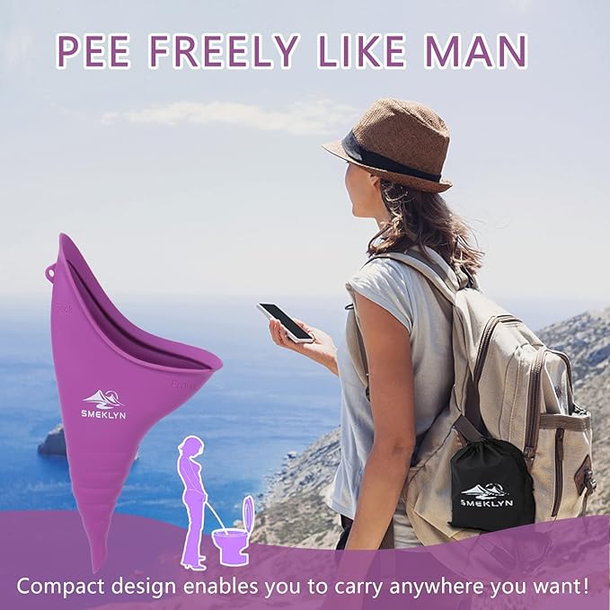 Female Urination Device Women Pee Funnel Reusable Silicone Urine Cup Female Urinal Post Surgery Pee Standing Up Perfect for Camping Hiking Travel Road Trip Accessories-Plus Size