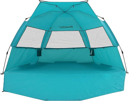 Alvantor Beach Tent Beach Umbrella Outdoor Sun Shelter Cabana Automatic Pop Up UPF 50+ Sun Shade Portable Camping Hiking Canopy Easy Setup Windproof Randomly Send Old or New Model