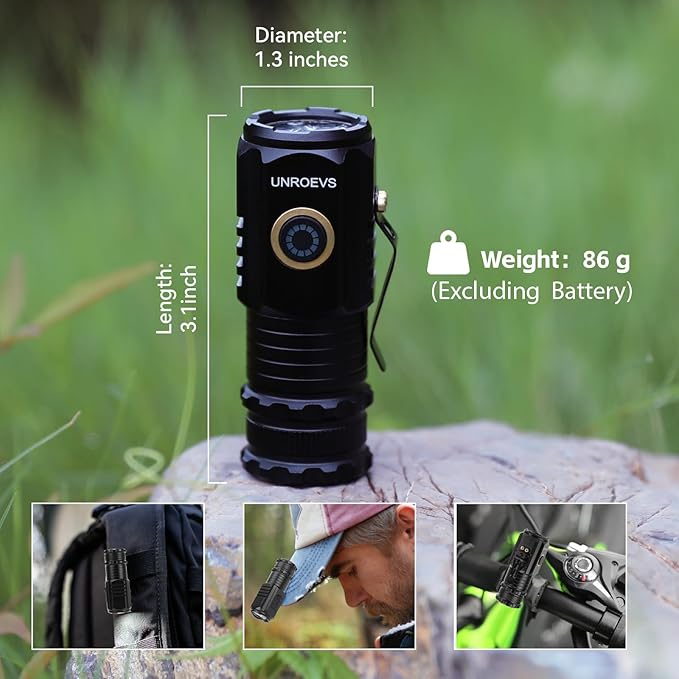 Mini Flashlight 2550 Lumens Rechargeable USB C Charging, Small Flashlights High Lumens 5 Modes, Pocket Flashlight with Clip, Magnetic Flashlight for EDC,Camping, Hiking,Emergency (12 Pack)