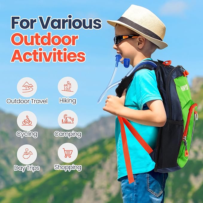 1 Pcs Kids Hydration Backpack with 1.5L Hydration Water Bladder Lightweight Water Backpack Hydration Pack