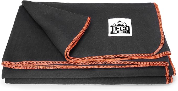 Large Military Wool Blanket by Teco Outdoor- Warm & Thick Emergency Survival Blanket Great for Camping, Outdoors, Sports Events- Washable First-Aid Fire Retardant Throw Blanket- 4.5 lbs, 64" x 88"