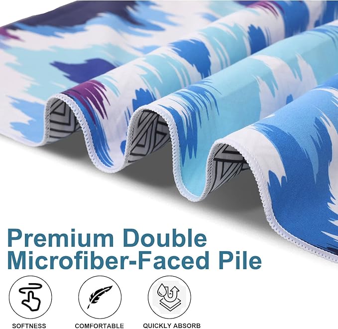 Microfiber Beach Towels 2 Packs, Oversized Quick-Dry Towels for Adults, Lightweight Thin Towels (72" x 36") for Swimming, Beach, Camping