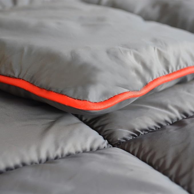 Camping Blanket, Puffy Waterproof Travel Blanket, Warm Cozy Picnic Blanket, for Outdoors, Travel, and Mountain.(Grey, 55" x 39")