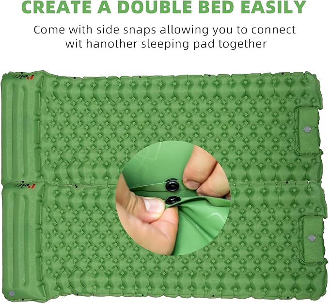 Camping Sleeping Pad, Ultralight Camping Mat with Pillow Built-in Foot Pump Inflatable Sleeping pad for Backpacking,Hiking,Traveling Tent