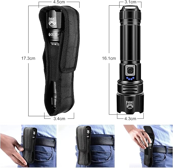 Flashlights LED High Lumens Rechargeable,Brightest 950000 lumens Flash Light, High Power Tactical Flashlight,Handheld Waterproof Flashlights for Emergency Camping Gift