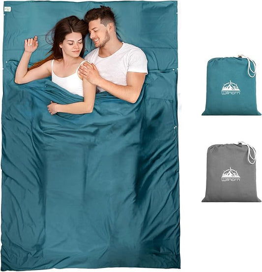 Sleeping Bag Liner,Travel Sheets & Adult Sleep Sack for Backpacking,Hotels & Hostels,Lightweight Single Camping Sleeping Bag Liners for Travel