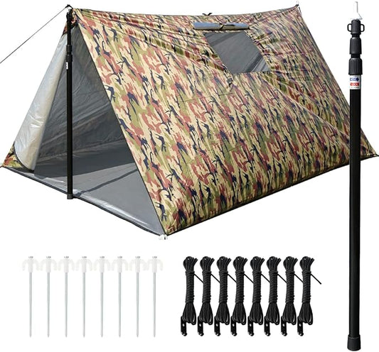 LYN Extra Large Zipper Reusable Survival Emergency Shelter Tent,Thermal Waterproof Fireproof Lightweight Bugout, with Paracord✚Stake for Camping,First Aid,Hiking&Bushcraft