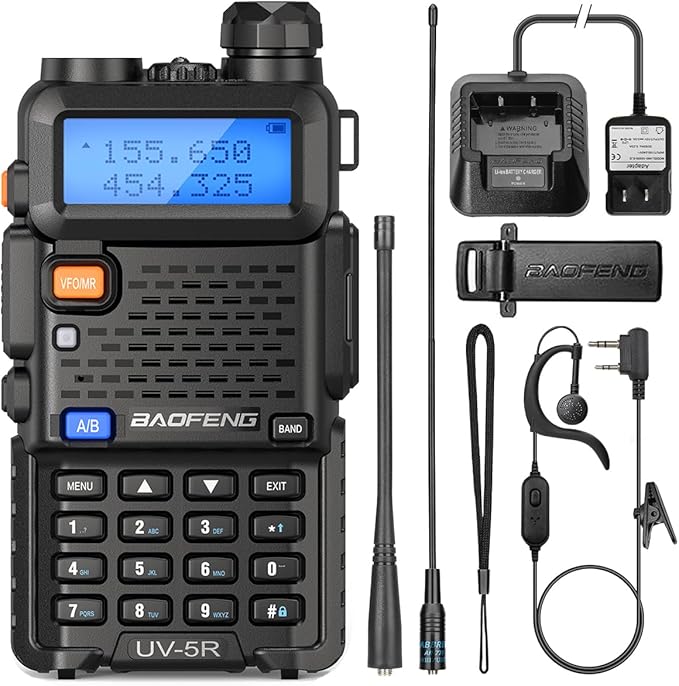 BAFENG UV-5R Ham Radio Handheld Dual Band Long Range Walkie Talkie for adults Ham Radios Long Range Two Way Radio Walkie Talkies with Headset Full Set
