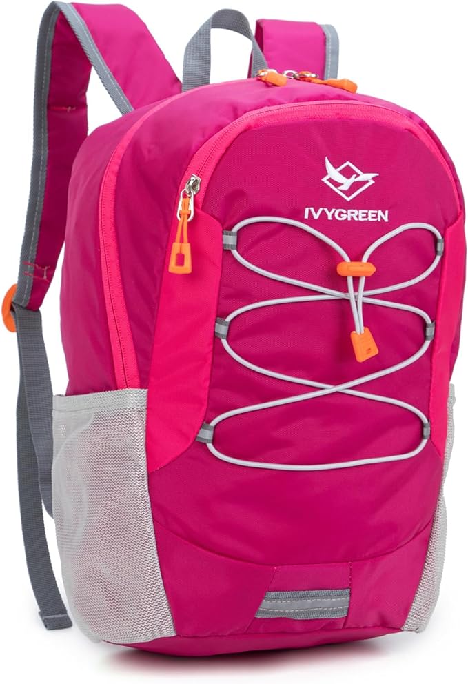 Little Kids Hiking Backpack for Boys or Girls, Small Daypack for Camping or Travel (Rose)