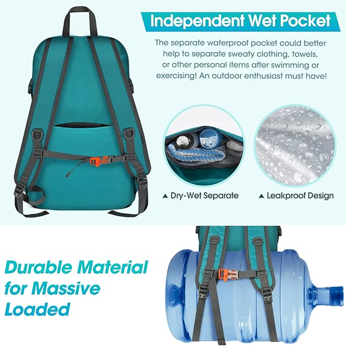 RAINSMORE Hiking Backpack 40L Waterproof Camping Backpack Lightweight Packable Backpack for Women Men Outdoor Travel Daypack
