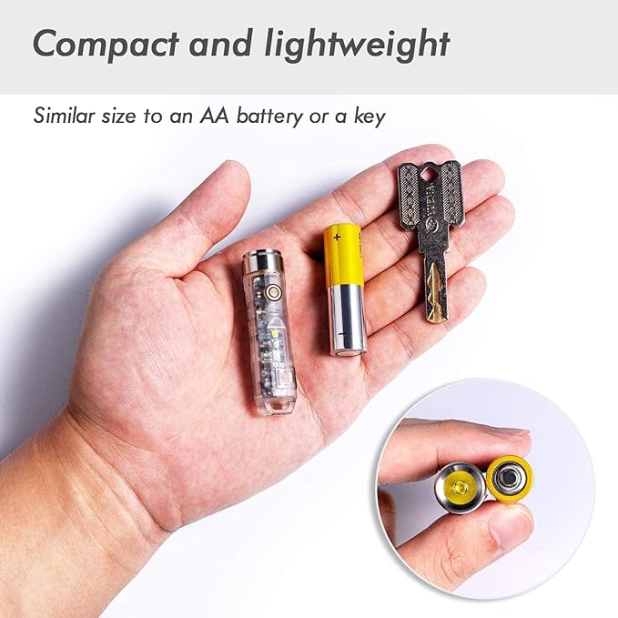RovyVon Aurora A8 New 4th Keychain Flashlight, 650 Lumen Super Bright with EDC Pocket-Sized,USB-C Rechargeable,Momentary On, Lock Mode, for Camping Daily Use(Amber/Red/Blue)