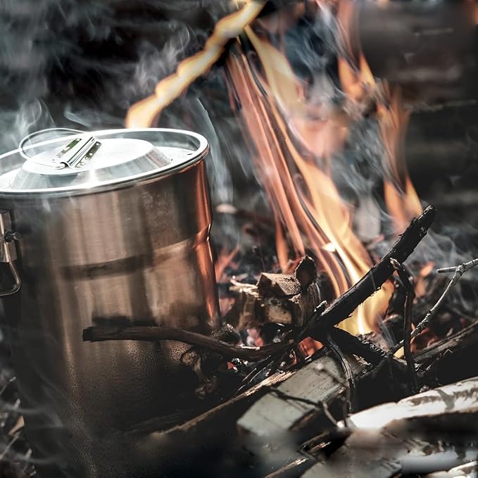 2Pcs Camping Cup Cups and Mugs Stainless Steel Camp Cup Mug Pot big cup 980 ml small cup 700 ml