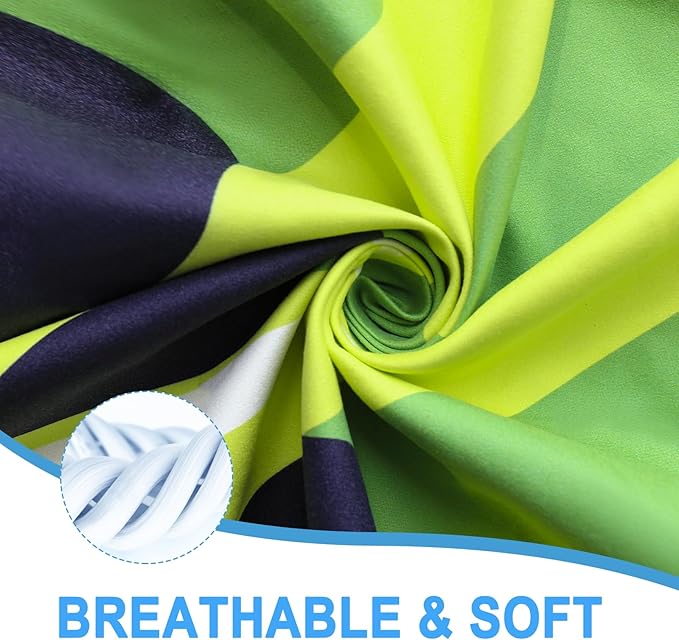 Bnuitland Green Kiwi Beach Towel (35X75 inches), Oversized Absorbent Quick Drying Sand Free, Cute Fruit Towels for Travel Swimming Pool Picnic, 90% Polyester and 10% Polyamide