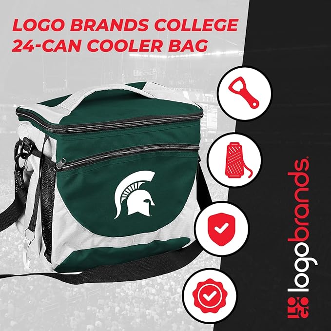 Logo Brands NCAA Unisex Adult 24-Can Cooler with Bottle Opener and Front Dry Storage Pocket, One Size, Multicolor
