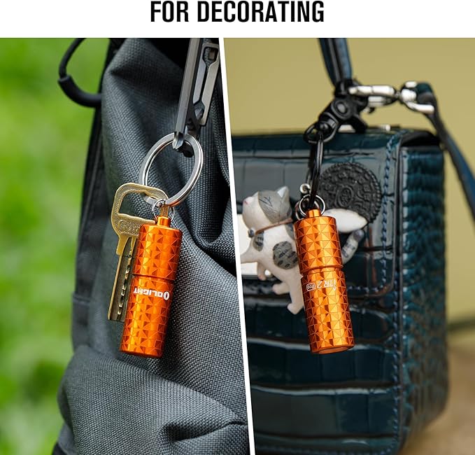 OLIGHT I1R 2 Pro Rechargeable Keychain Flashlight 180 Lumens, Type-C USB Cable Fast Charging EDC Lights, Mini Handheld Light for Pocket, Purse, Backpack(Pinwheel Orange)