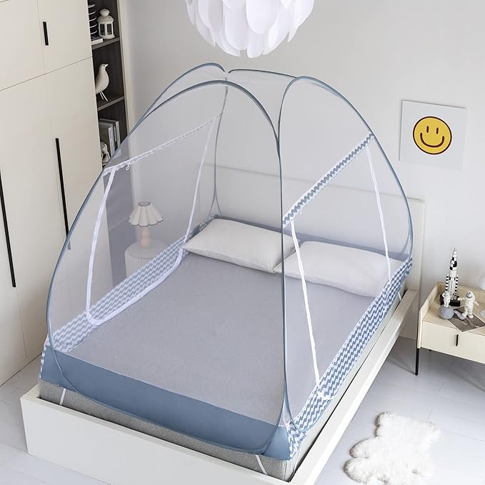 Mosquito Net Pop Up Ten,Folding Netting Bed Tent,Portable Mosquito Netting with Bottom,Bug Net,Canopy Outdoor,Camping Tent,Insect Screen,Ultralight,Folding Design,L79 x W71 x H59 inch