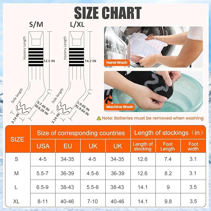 Heated Socks for Men Women - Electric Socks for Men Rechargeable Battery Heating Socks Unisex Foot Warmers Heat Socks-Winter Warm Thermal Socks for Outdoor Riding Camping Hiking Motorcycle Skiing