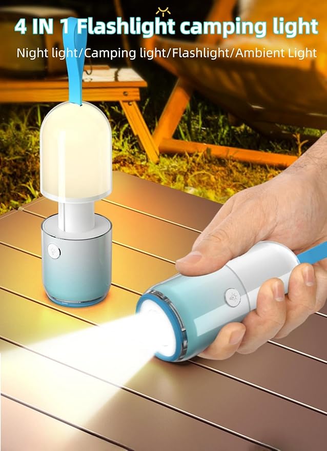 LED Flashlights -Camping Lantern Rechargeable Mini Camping Flashlights with 5 Modes, Powerful and Bright for Outdoor Use Power Outages, Hiking, Hurricane, Emergency, Home