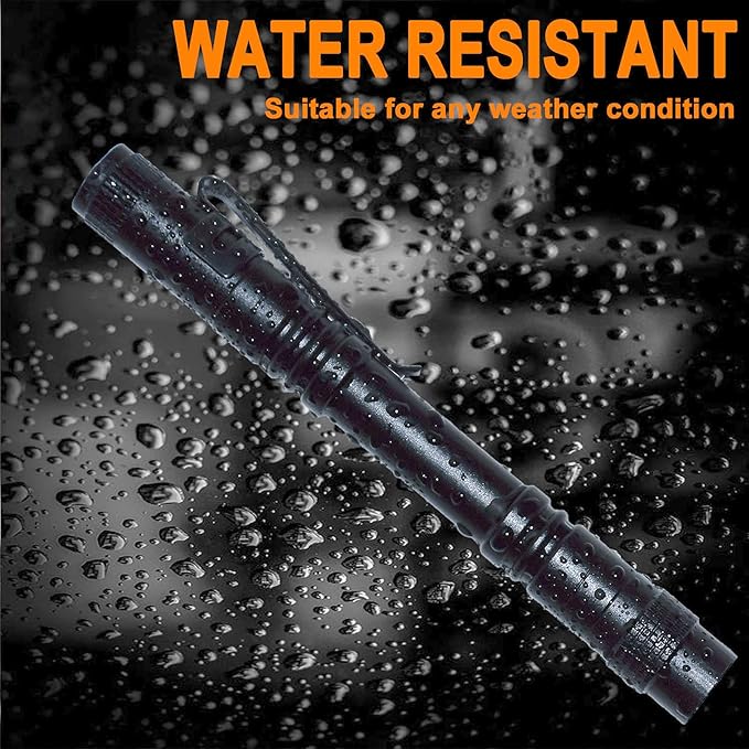 20 Pack Pen Light Flashlight Mini Small Flashlight with Clip Waterproof LED Pocket Pen Flashlights for Camping, Inspection, Work, and Emergency(Large,Black)