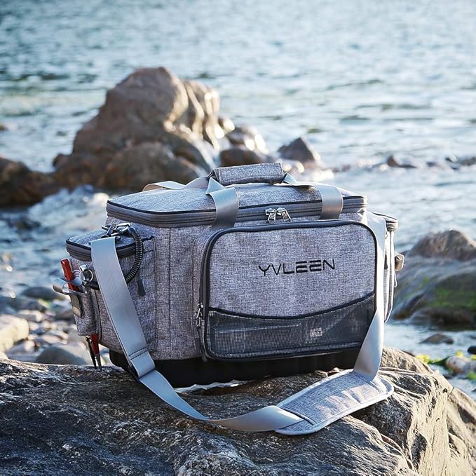 YVLEEN Fishing Tackle Box Bag - Outdoor Large Fishing Tackle Storage Bag - 100% Water-Resistant Polyester Material - Fishing Tackle Bags - Suitable for 3600 3700 Tackle Box