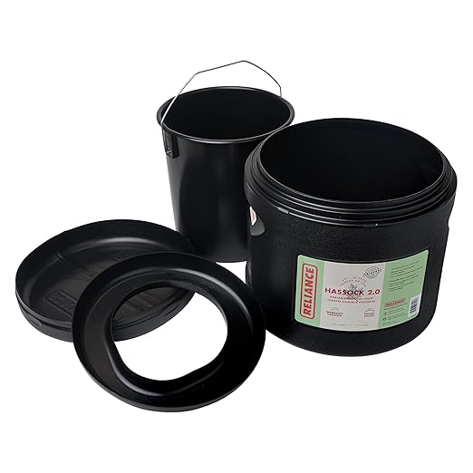 RELIANCE Products Hassock 2.0 Portable Toilet, Black, 4 Gallon