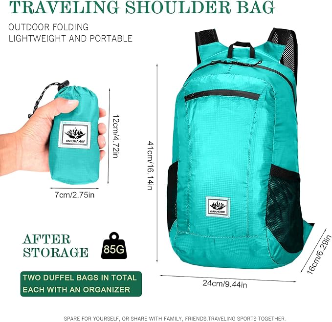 20L Waterproof Packable Hiking Backpack, Flower Ultra Lightweight Travel Camping Backpack for Women Men, Foldable Outdoor Day Pack Bag for Backpacking Sports (Color 2)
