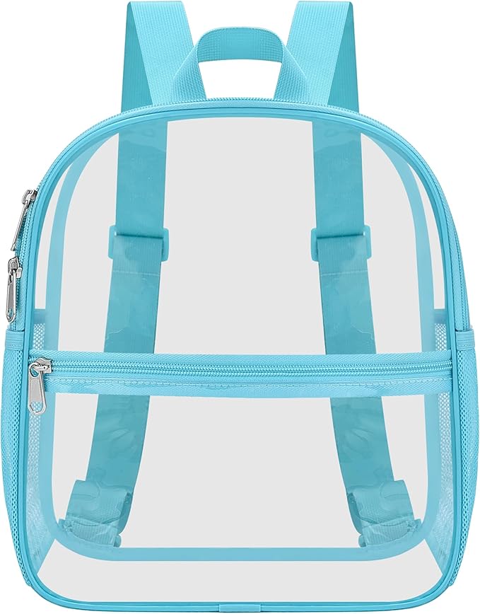 Oraben Clear Backpack for Stadium Events Clear Stadium Backpack 12x6x12 Bag (Nylon Shoulder Straps, Teal)