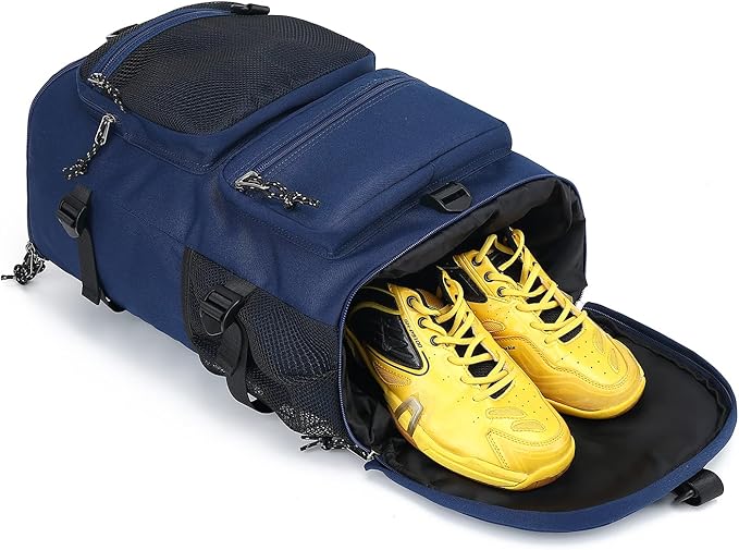Gym Duffle Bag Backpack 4-Way Waterproof with Shoes Compartment for travel Sport Hiking laptop (dark blue) XL