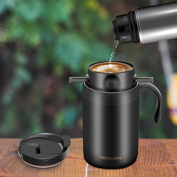 16oz Camping Coffee Maker Pour Over Coffee Maker Set,Camp Pour Over Set,Portable Coffee Kit for Travel, Camping, Offices, Backpacking