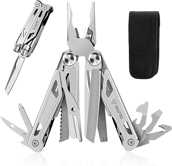 Multitool Pocket Knife for Men, Tactical Multi Tool With Scissors, Saw, Survival Folding Pliers with Replaceable Wire Cutters for Camping, Outdoor, Gifts Ideas, SD-10