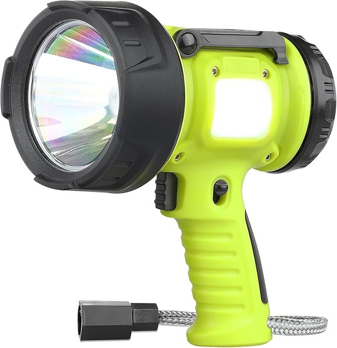 Rechargeable Spotlight Flashlight with 1000,000 High Lumen LED, Waterproof Handheld Bright Outdoor Spot Light Searchlight for Boating, Camping