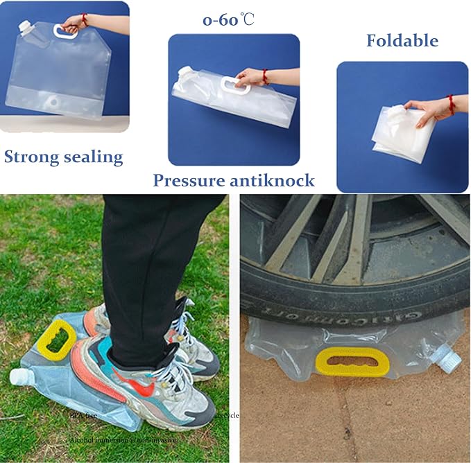 Collapsible Water Bag,Large Capacity BPA-Free Travel Water Bladder,Lightweight Durable Emergency Water Storage, Portable Folding Water Bladder for Cycling Backpacking Picnic Camping Barbecue