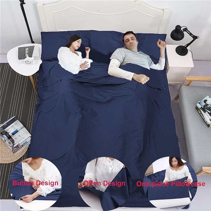 Sleeping Bag Liner Portable Travel Camping Sheets Lightweight and Compact Sleeping Sack Sheets for Adults Comfortable Liners for Traveling Hotel Camping Picnic Hostels Backpacking